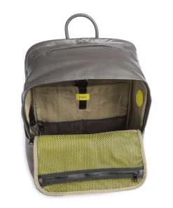 Sydney Laptop-Rucksack 15″ genarbtes Kalbsleder dunkelgrau