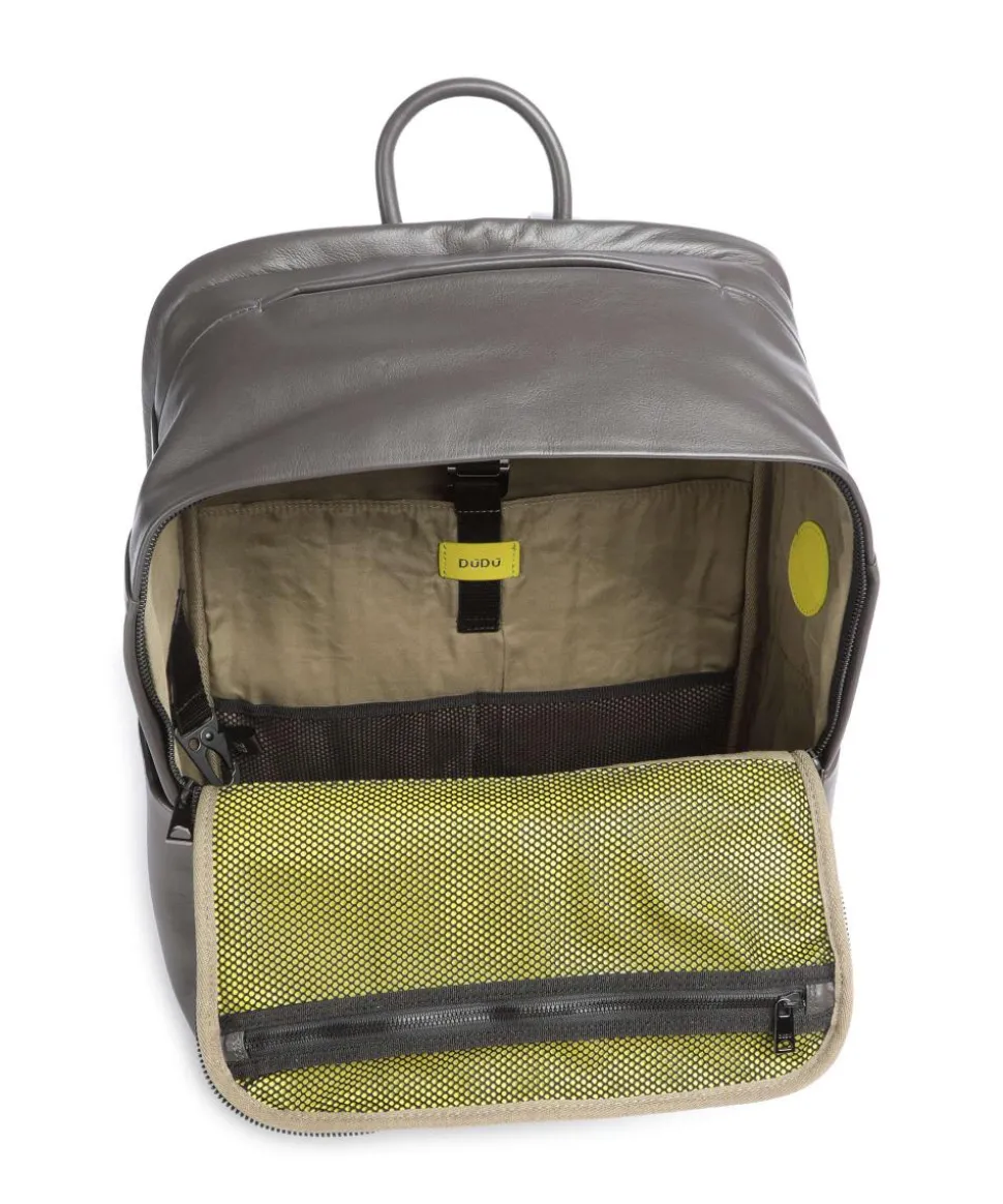 Sydney Laptop-Rucksack 15″ genarbtes Kalbsleder dunkelgrau