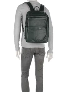 Sydney Laptop-Rucksack 15″ genarbtes Kalbsleder dunkelgrün