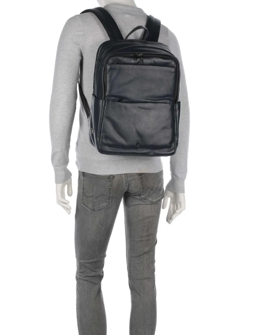 Sydney Laptop-Rucksack 15″ genarbtes Kalbsleder navy