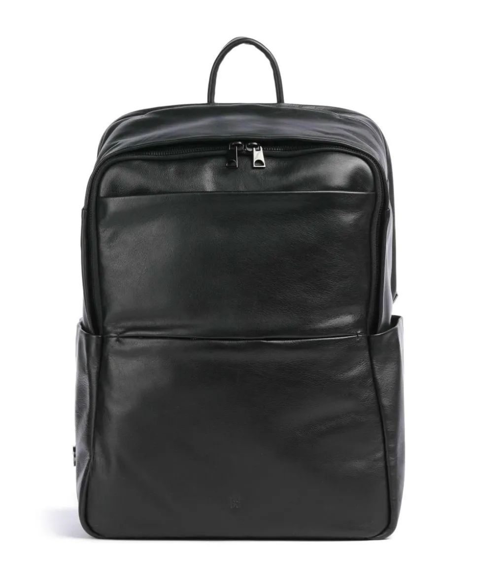 Sydney Laptop-Rucksack 15″ genarbtes Kalbsleder schwarz