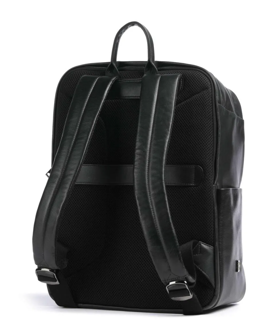 Sydney Laptop-Rucksack 15″ genarbtes Kalbsleder schwarz