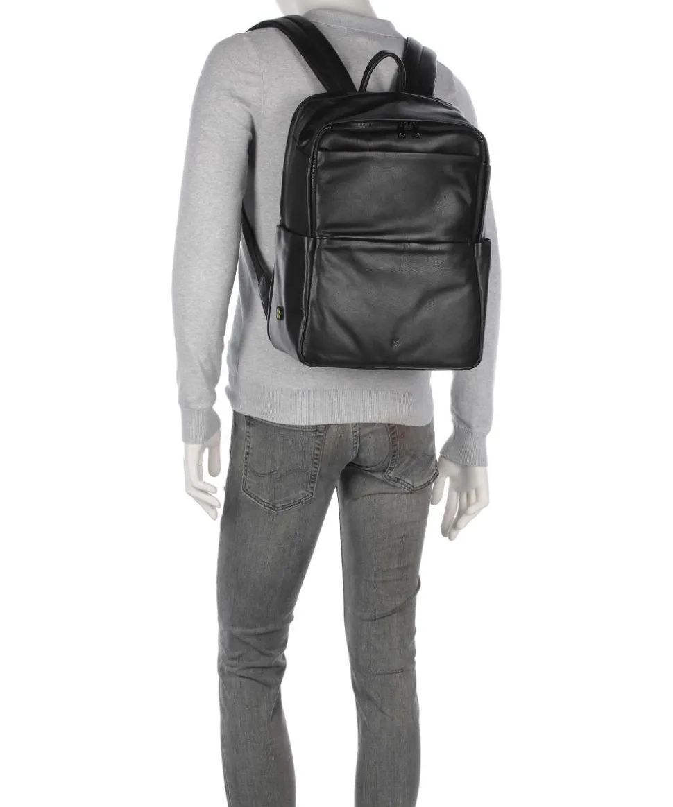 Sydney Laptop-Rucksack 15″ genarbtes Kalbsleder schwarz