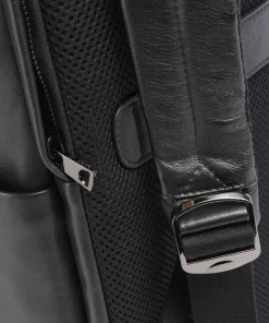 Sydney Laptop-Rucksack 15″ genarbtes Kalbsleder schwarz