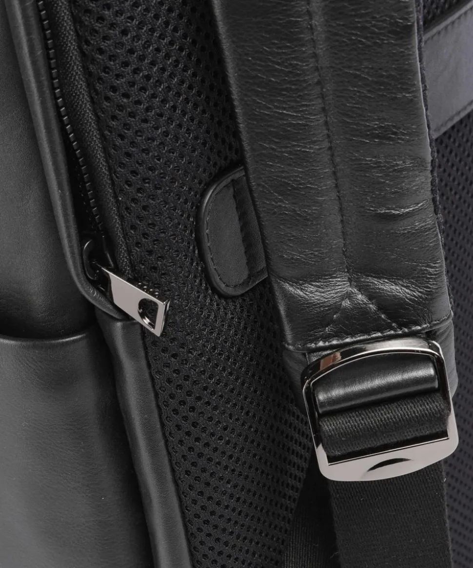 Sydney Laptop-Rucksack 15″ genarbtes Kalbsleder schwarz