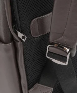 Sydney Laptop-Rucksack 15″ genarbtes Kalbsleder dunkelbraun