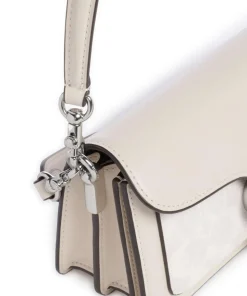 Tabby 20 Schultertasche fein genarbtes Rindsleder, Canvas creme