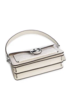 Tabby 20 Schultertasche fein genarbtes Rindsleder, Canvas creme