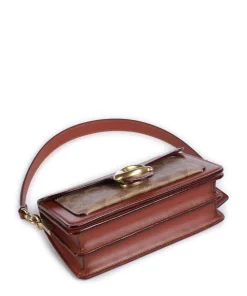 Tabby 20 Schultertasche fein genarbtes Rindsleder, Canvas tan