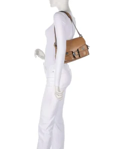 Tabby Cargo Schultertasche fein genarbtes Rindsleder hellbraun