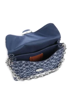 Tabby Signature Chain Schultertasche Baumwolle dunkelblau