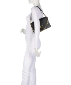 Tabby Soft Chain Schultertasche fein genarbtes Leder schwarz