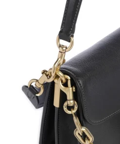 Tabby Soft Chain Schultertasche fein genarbtes Leder schwarz