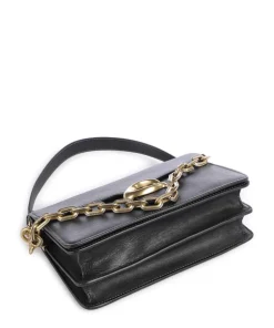 Tabby Soft Chain Schultertasche fein genarbtes Leder schwarz
