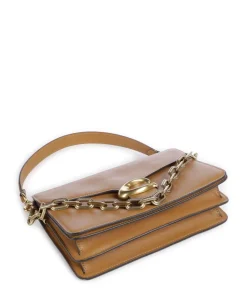 Tabby Soft Chain Schultertasche fein genarbtes Leder hellbraun