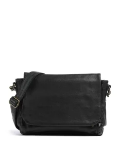 Tailors Stitch Kuriertasche genarbtes Rindsleder schwarz