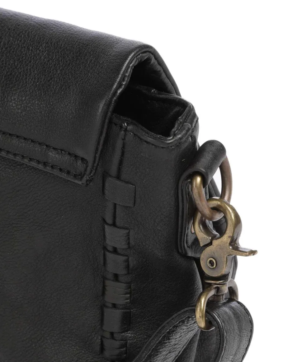 Tailors Stitch Kuriertasche genarbtes Rindsleder schwarz