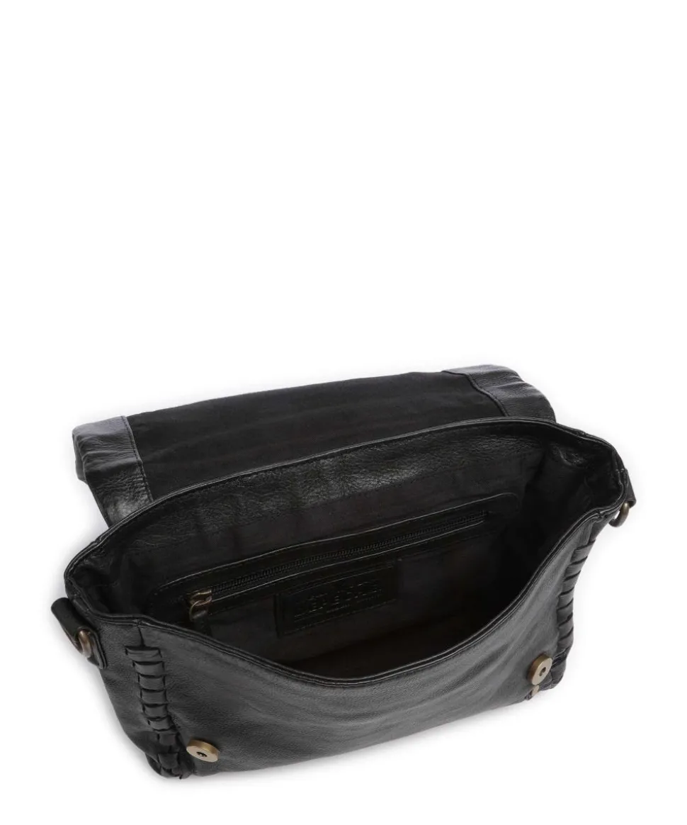 Tailors Stitch Kuriertasche genarbtes Rindsleder schwarz