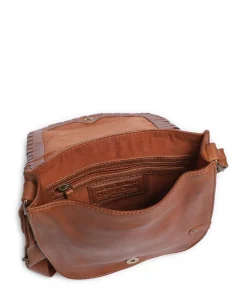 Tailors Stitch Umhängetasche genarbtes Rindsleder cognac