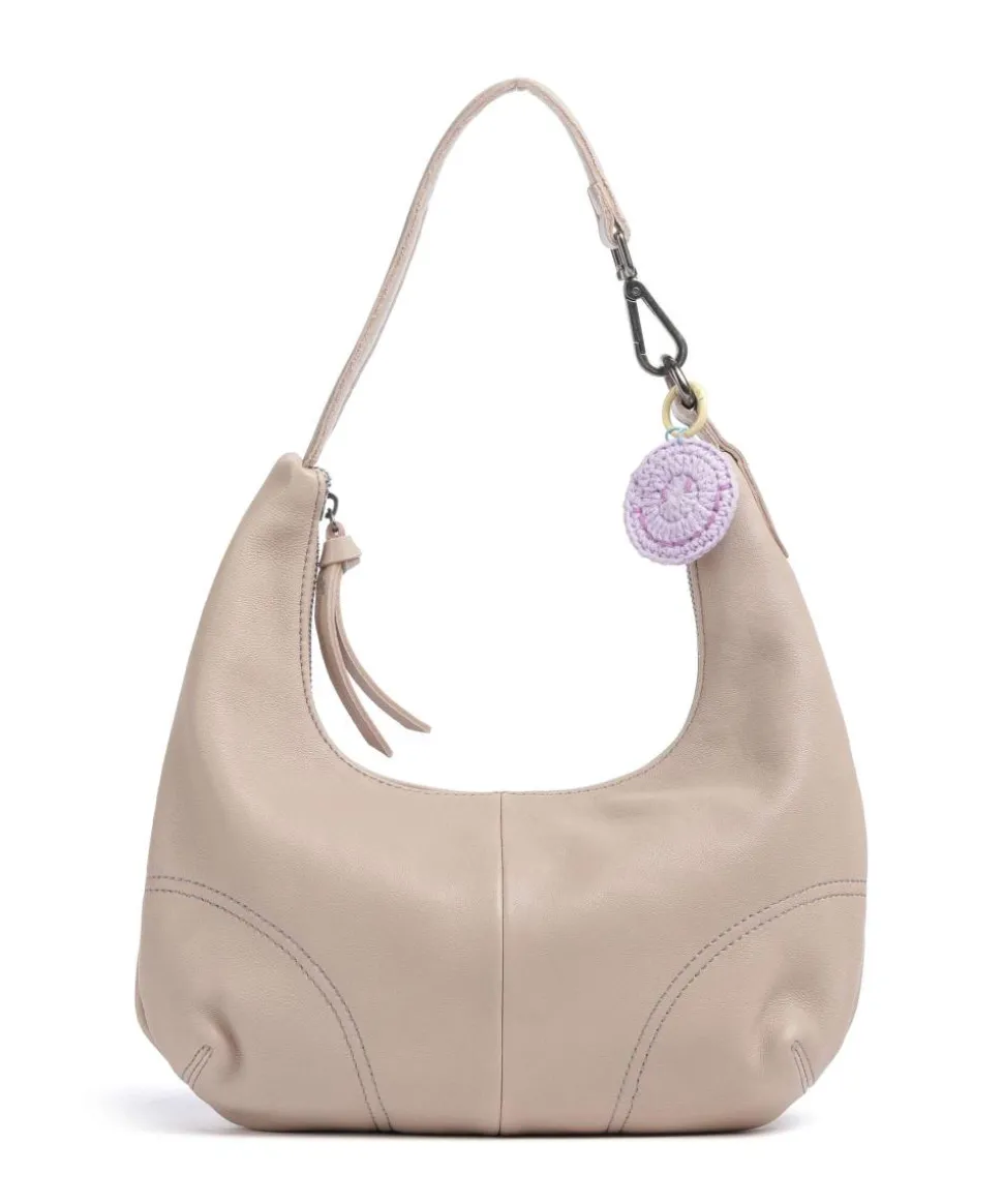 Take A Smile Beuteltasche Schafsleder beige
