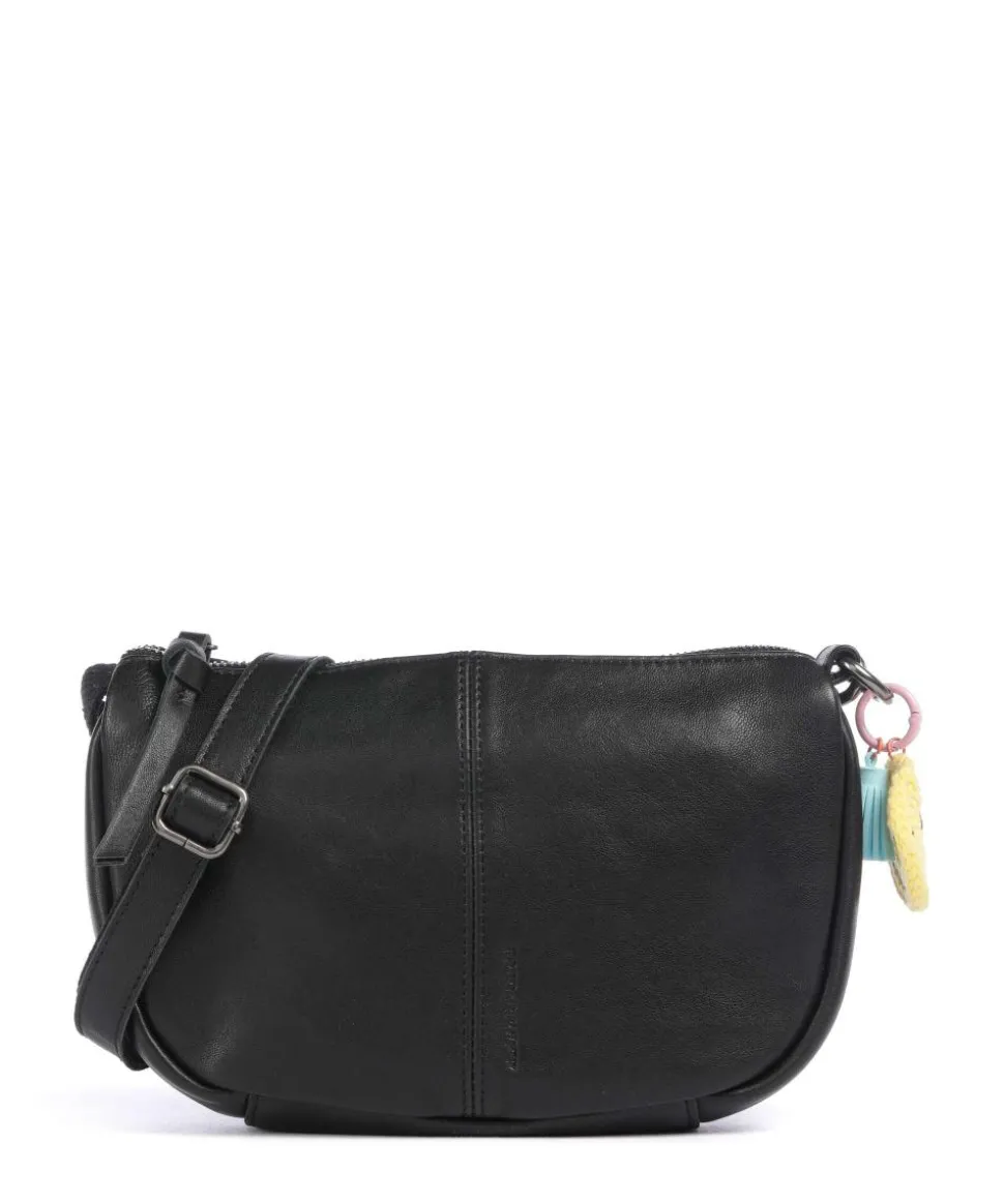 Take A Smile Umhängetasche Schafsleder schwarz