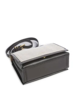 Talea Schultertasche fein genarbtes Rindsleder, Baumwolle dunkelbraun