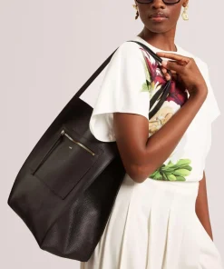 Tammila Shopper genarbtes Rindsleder schwarz