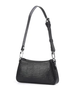 Tasha Embossed Croc Mini Schultertasche geprägtes Kalbsleder schwarz