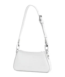 Tasha Embossed Croc Mini Schultertasche geprägtes Kalbsleder weiß