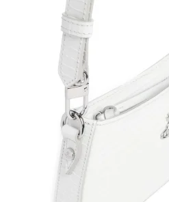 Tasha Embossed Croc Mini Schultertasche geprägtes Kalbsleder weiß