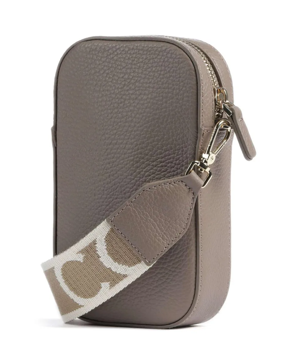 Tebe Handytasche genarbtes Leder taupe