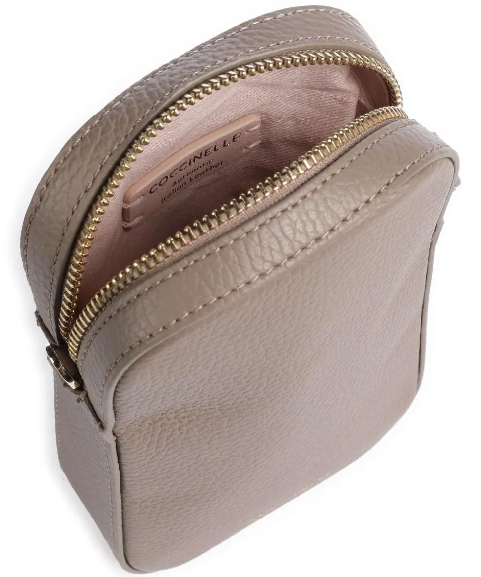 Tebe Handytasche genarbtes Leder taupe