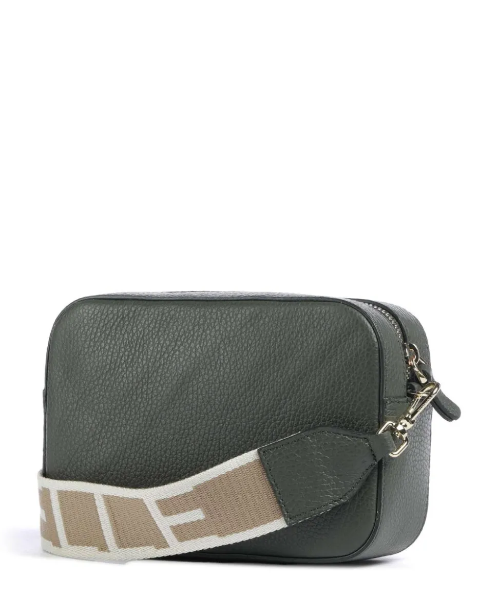 Tebe Umhängetasche genarbtes Leder dunkelgrün