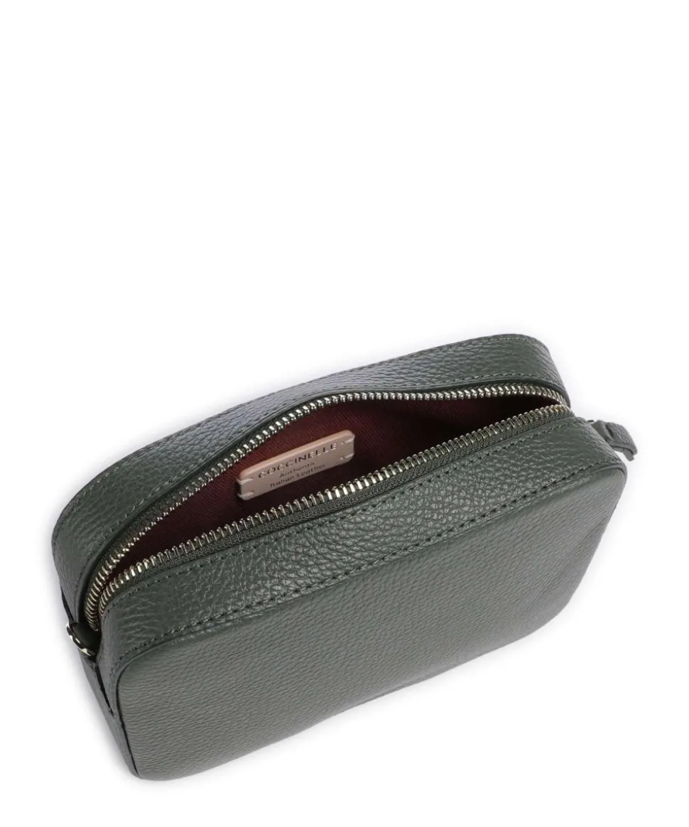 Tebe Umhängetasche genarbtes Leder dunkelgrün