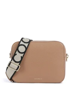 Tebe Umhängetasche genarbtes Leder hellbraun