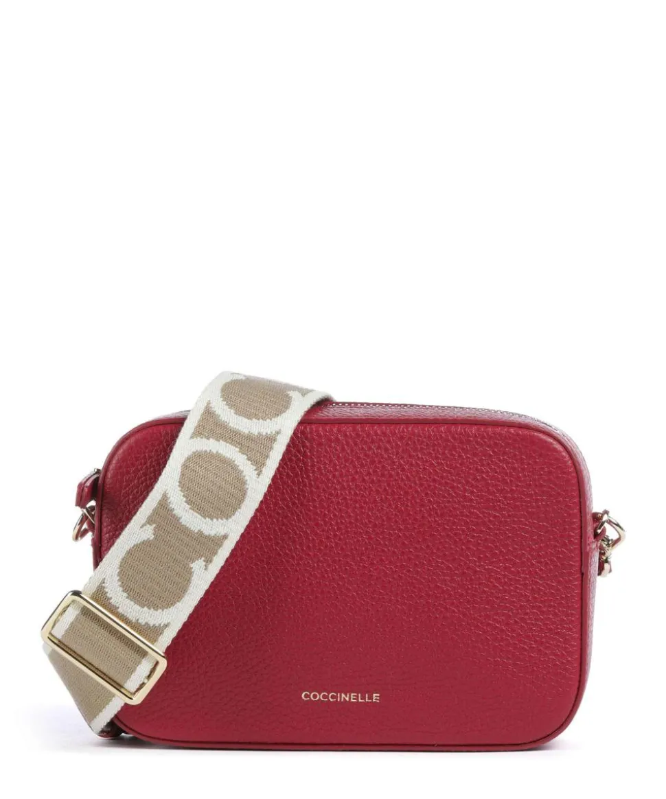 Tebe Umhängetasche genarbtes Leder rot