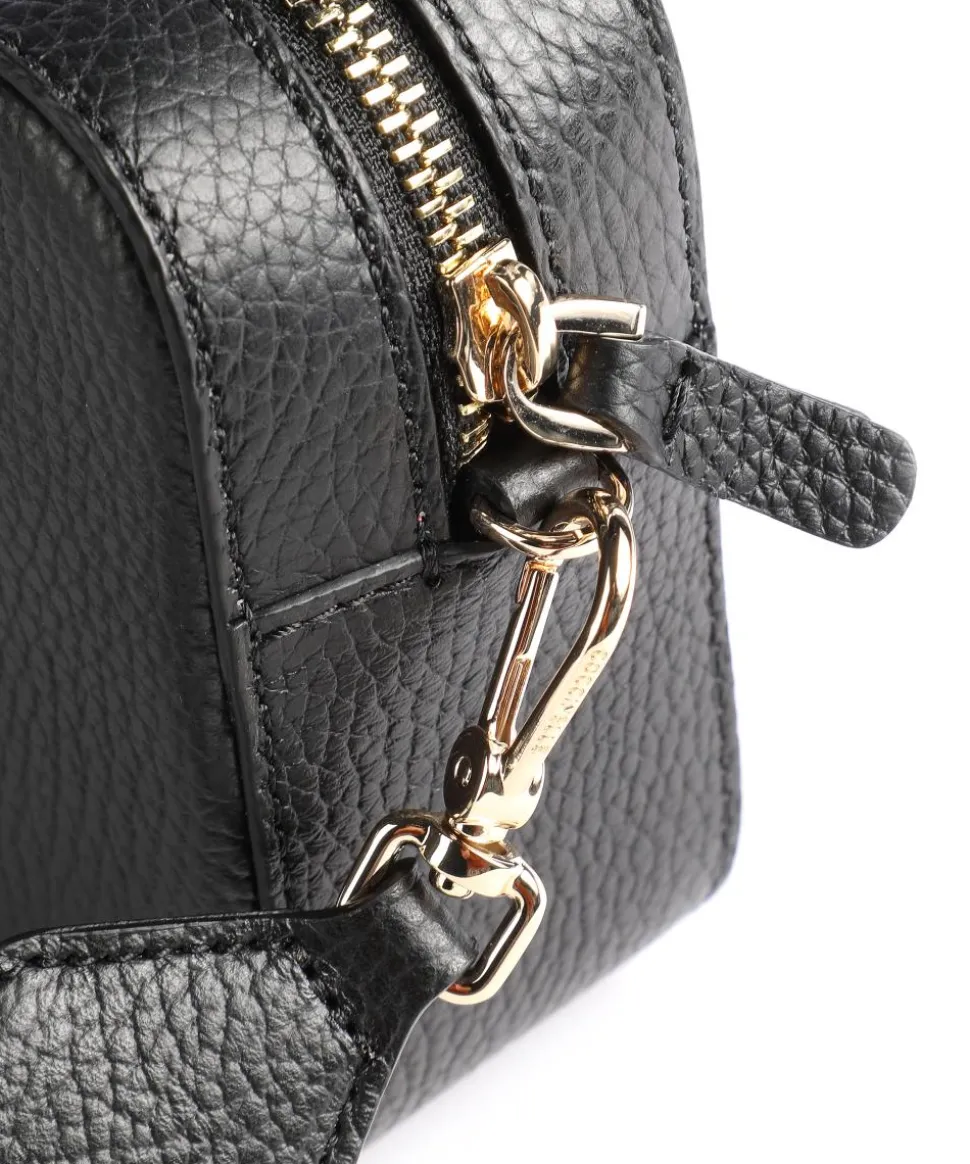 Tebe Umhängetasche genarbtes Leder schwarz