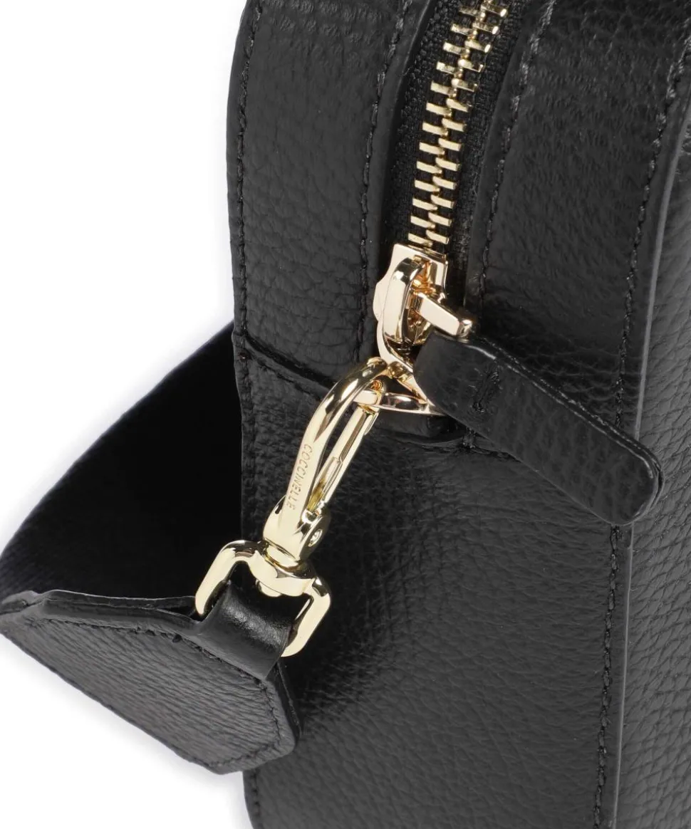 Tebe Umhängetasche genarbtes Leder schwarz