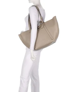 Tekla Cosmo Large Shopper genarbtes Leder beige