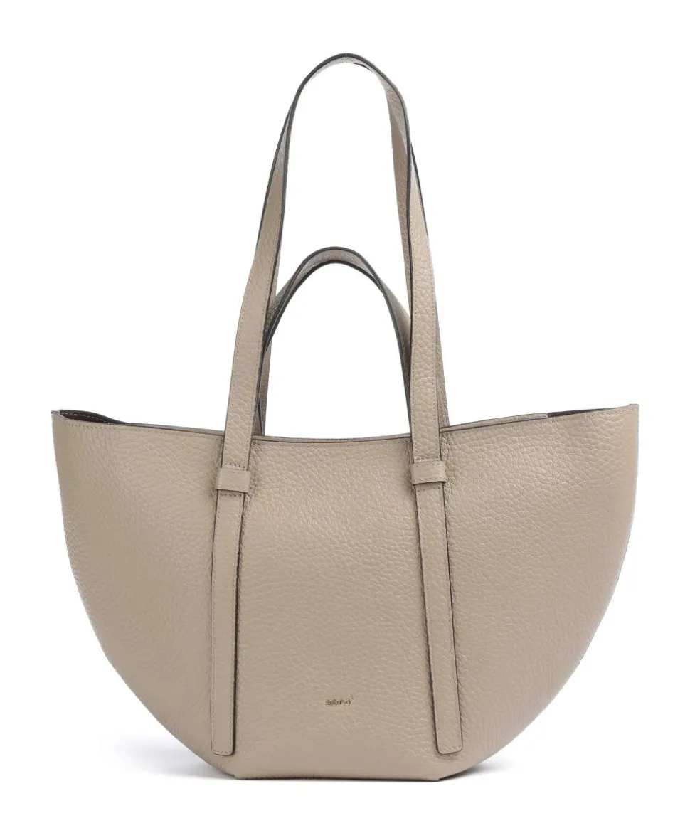 Tekla Cosmo Medium Shopper genarbtes Leder beige