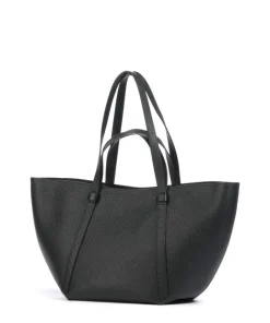 Tekla Cosmo Shopper genarbtes Rindsleder schwarz