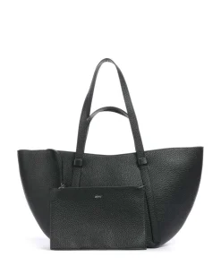 Tekla Cosmo Shopper genarbtes Rindsleder schwarz