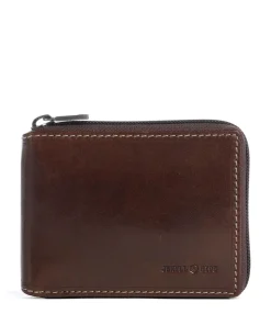 Texas RFID Geldbörse fein genarbtes Rindsleder dunkelbraun