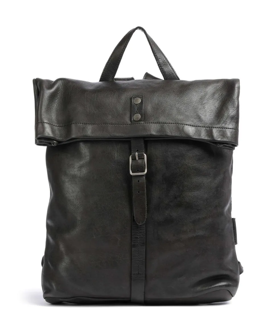 The Barber Shop The Sparrow pure Rolltop Rucksack 15″ genarbtes Rindsleder dunkelbraun