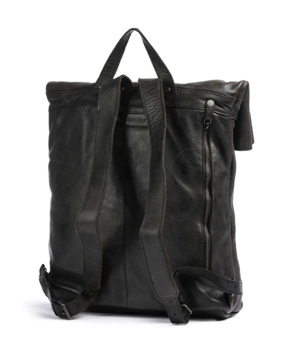 The Barber Shop The Sparrow pure Rolltop Rucksack 15″ genarbtes Rindsleder dunkelbraun