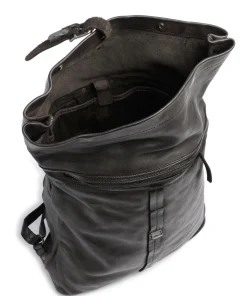 The Barber Shop The Sparrow pure Rolltop Rucksack 15″ genarbtes Rindsleder dunkelbraun