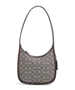 The Coach Originals Curve Signature Jacquard Schultertasche Canvas dunkelbraun
