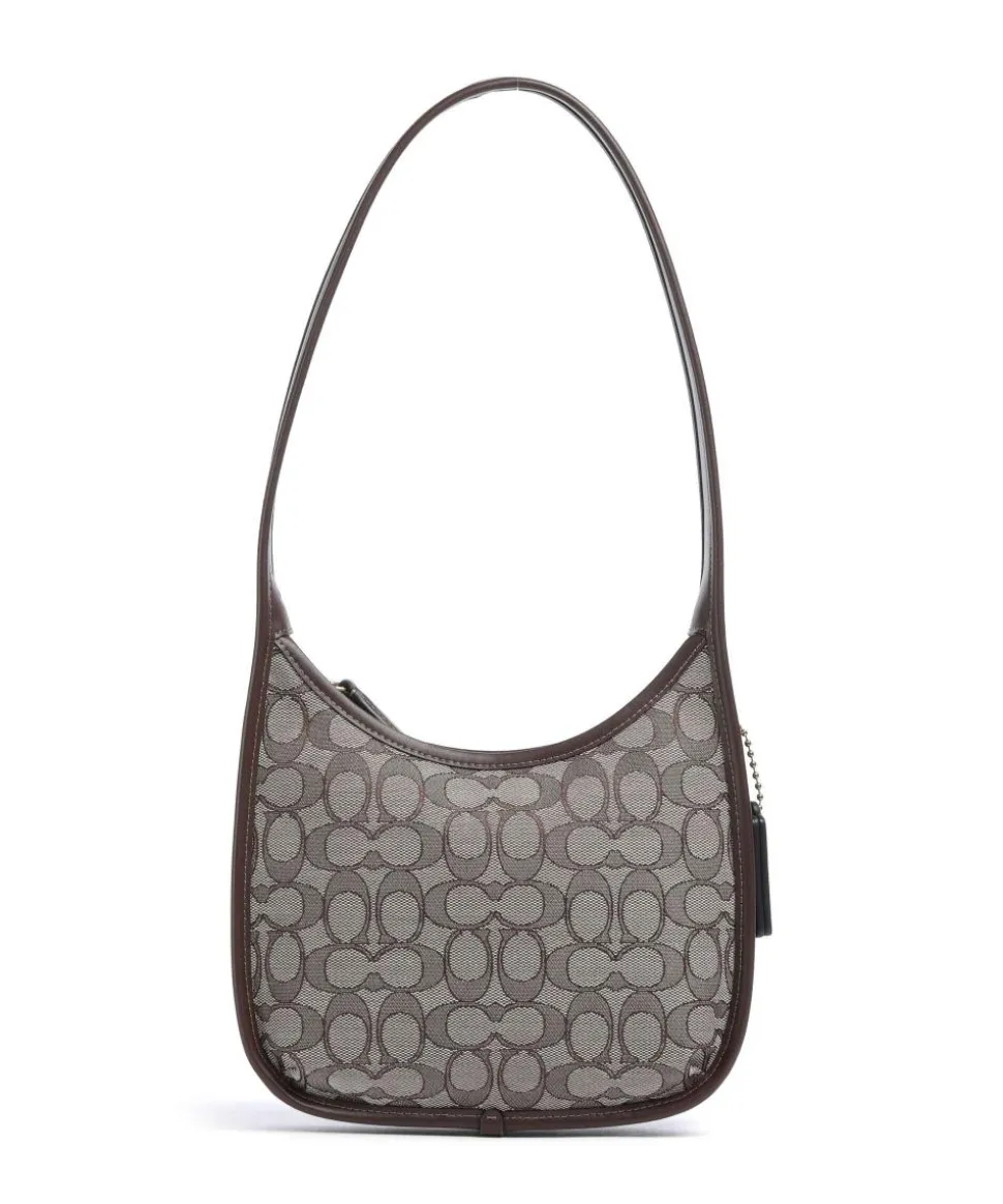 The Coach Originals Curve Signature Jacquard Schultertasche Canvas dunkelbraun