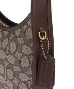 The Coach Originals Curve Signature Jacquard Schultertasche Canvas dunkelbraun