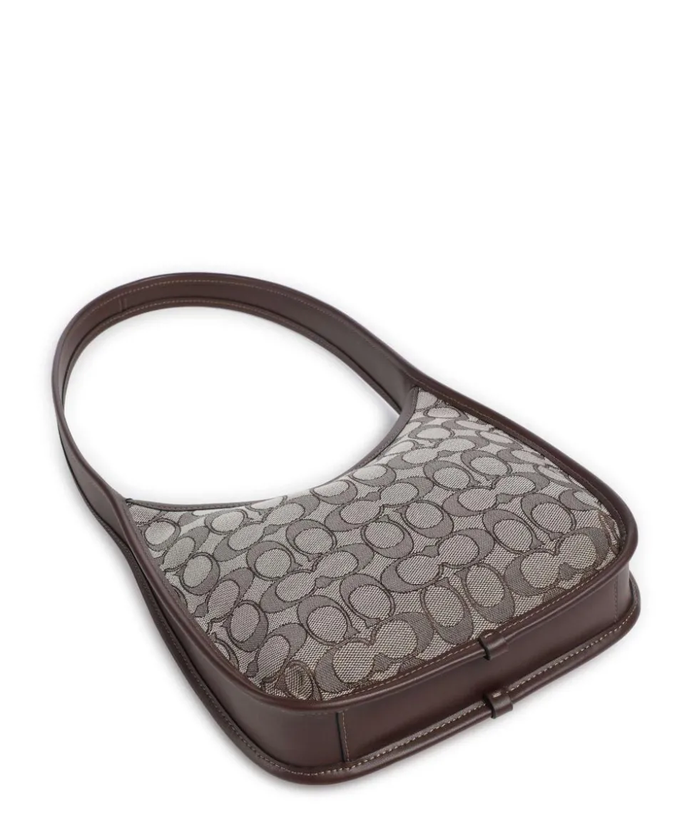 The Coach Originals Curve Signature Jacquard Schultertasche Canvas dunkelbraun